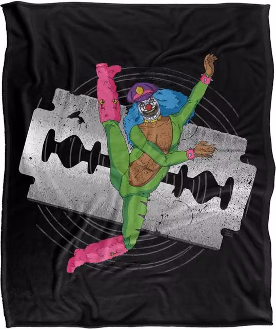 Cartoon Network Metalocalypse Rockso Dance Super Soft Polyester Throw Blanket, Large, Multicolour and Black