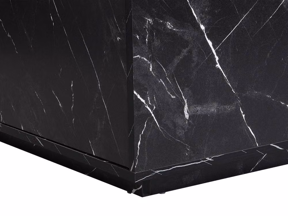 Vente-unique Antrim Coffee Table with 2 Drawers in Black Marble Effect MDF, W/D/H: 90 x 35 x 75 cm – 4