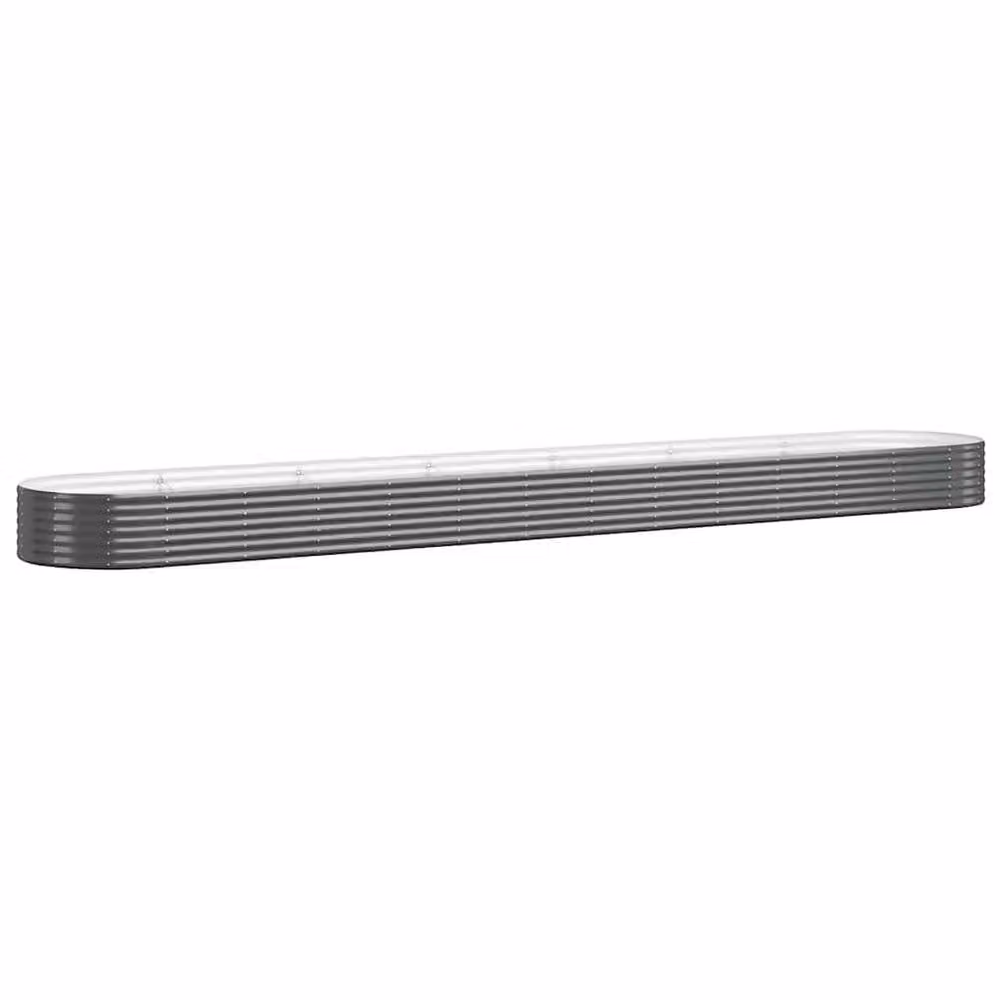 Berkfield Home Garden Powder-coated Steel Raised Bed in Anthracite Black, W: 544 cm, D: 100 cm, H: 36 cm – 3