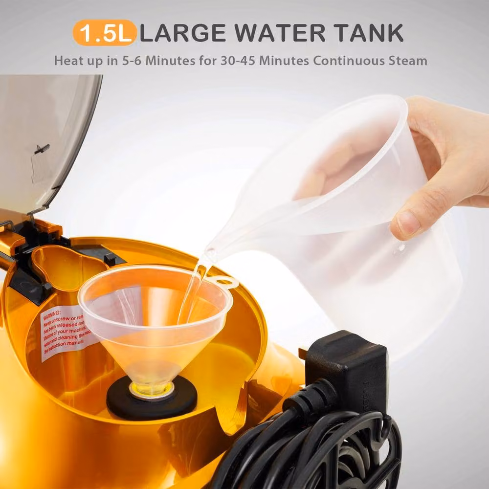 Costway Multipurpose Handheld Steam Cleaner with 1.5 l Tank and 20 Accessories, Orange – 7