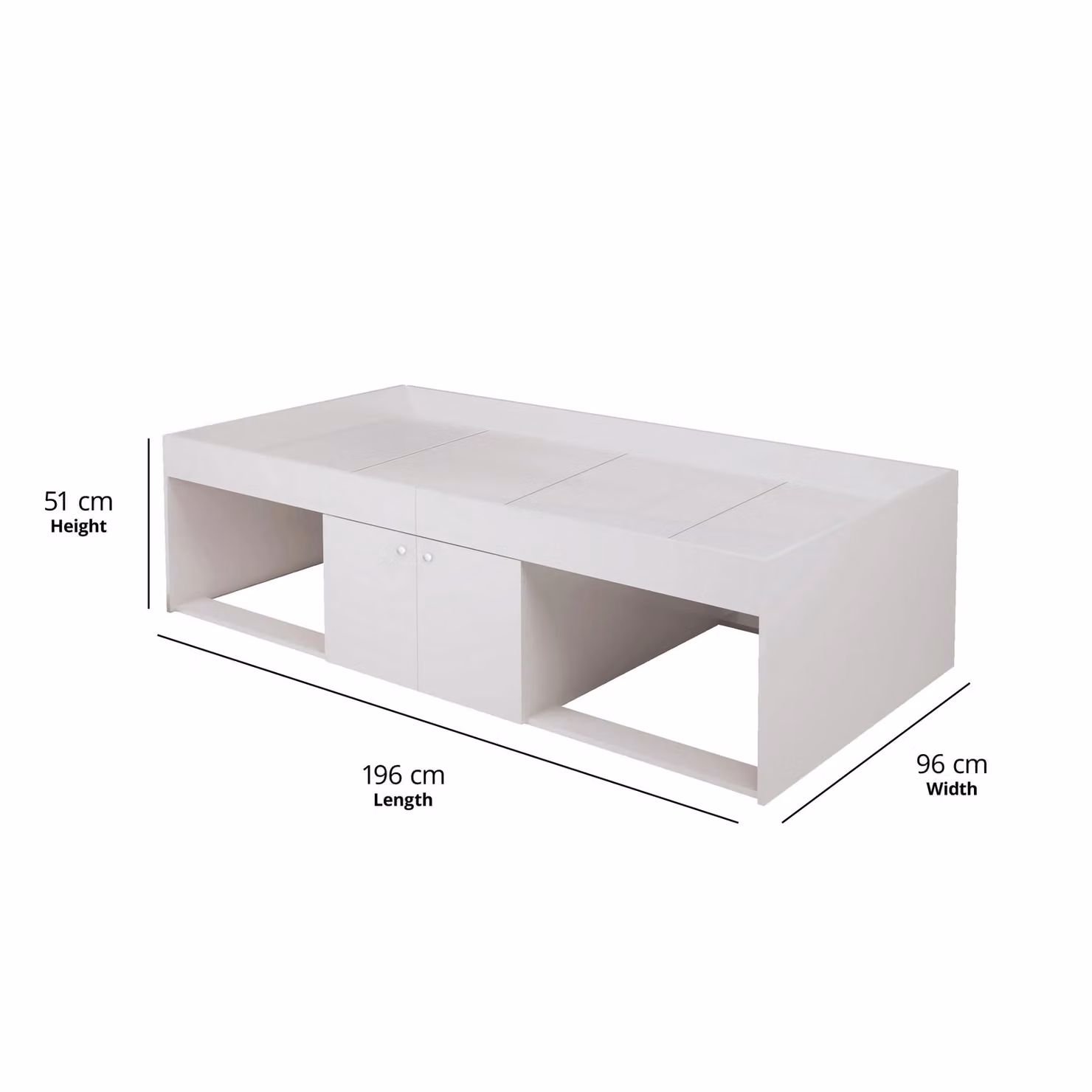 Kidsaw Mid Height White Cabin Bed Frame for Children, W/D/H: 196 x 90 x 51 cm – 3