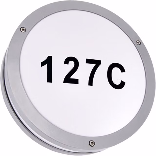 CGC Round Grey LED Outdoor Wall Bulkhead Light with House Number Pack
