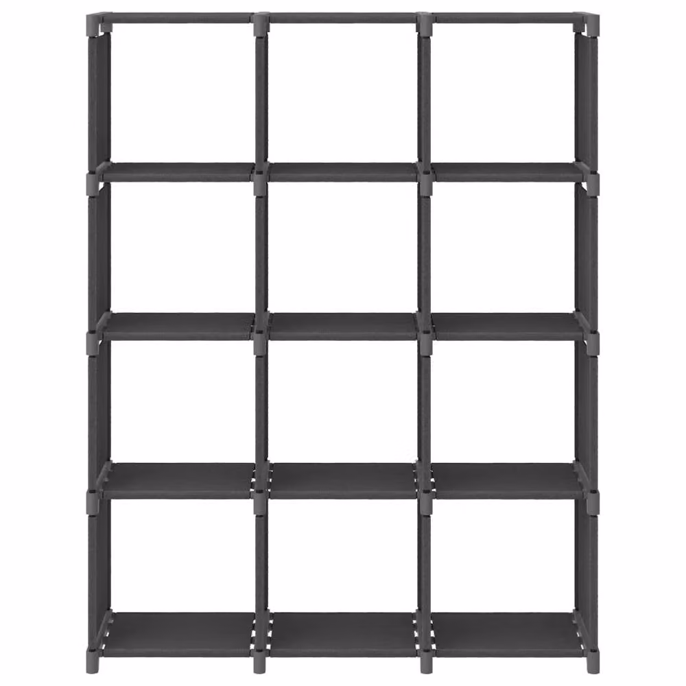 Berkfield Home Modern 12-Cube Display Shelf in Grey, W/D/H: 103 x 30 x 141 cm – 2