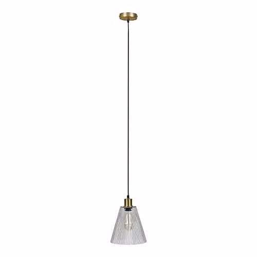 ValueLights Modern Gold and Transparent Glass Suspended Ceiling Pendant Light Fitting – 1