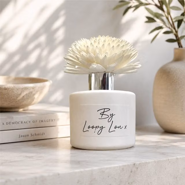 60 SECOND MAKEOVER Naked Luxury Flower Scented Reed Diffuser in White
