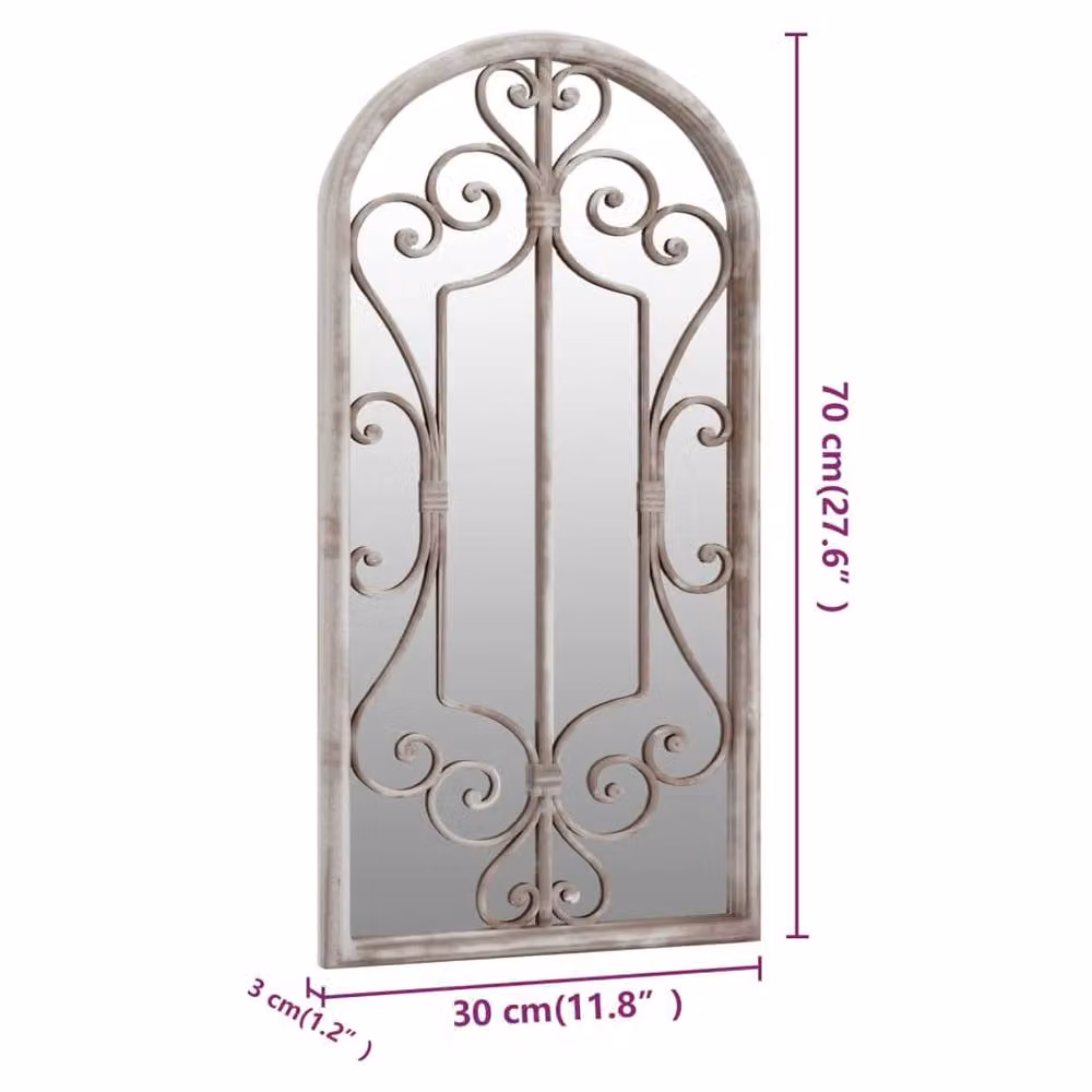 Berkfield Home Decorative Garden Mirror in Sand Beige, W/H: 70 x 30 cm – 4