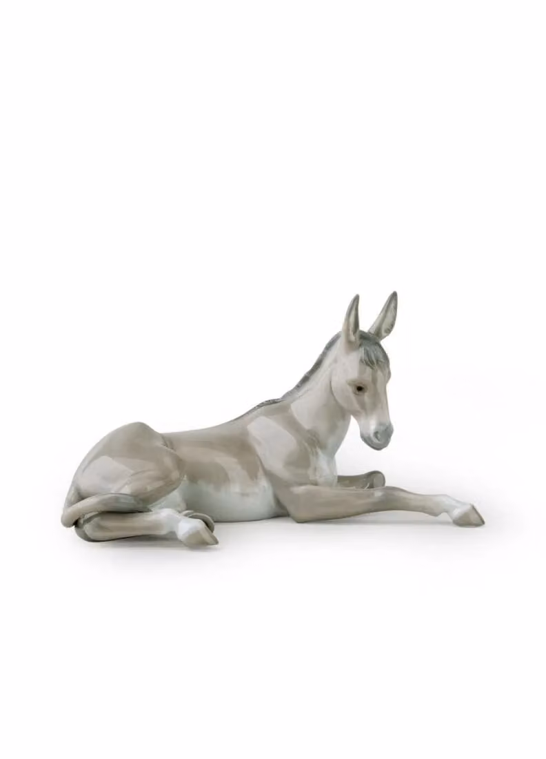Lladró Donkey Nativity Porcelain Figurine in Grey