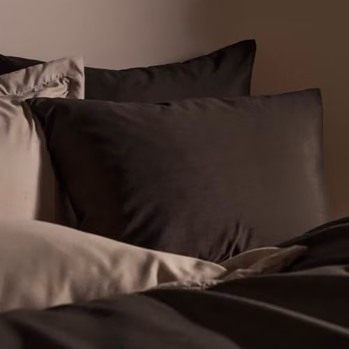 OHS 2 Pack Soft Microfibre Housewife Pillowcases in Brown with Envelope Closure – 1