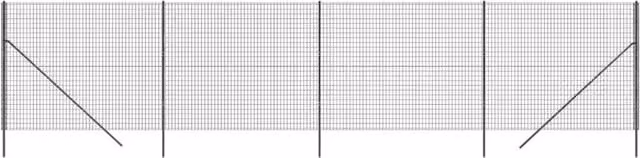 Berkfield Home PVC Coated Galvanised Steel Wire Mesh Fence in Anthracite Black, W: 10 m, H: 1.6 m