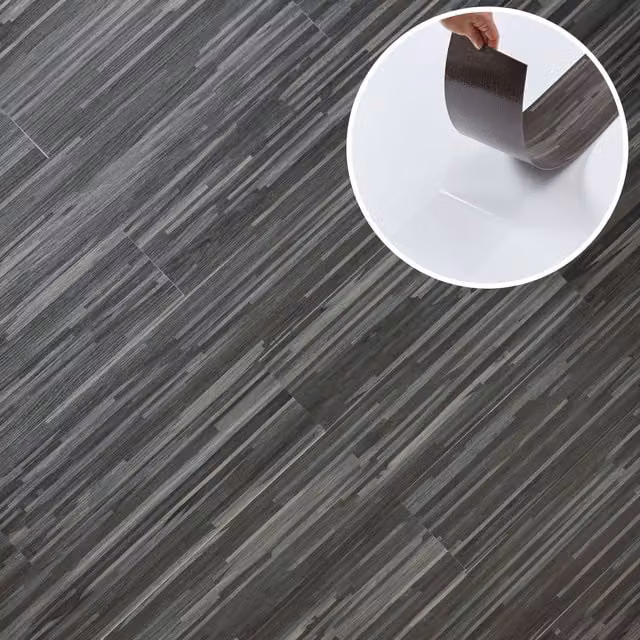 NOVECRAFTO Self Adhesive Wood Effect Vinyl Floor Planks in Grey, 36 Pack