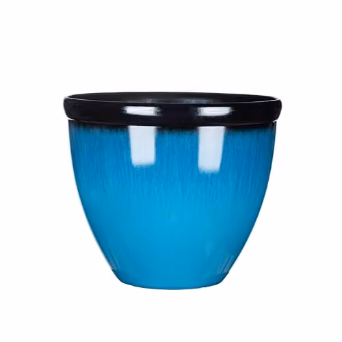 Garden Gear Elegant Bell Glazed Planter in Sky Blue, Diameter: 39.5 cm, Height: 34 cm