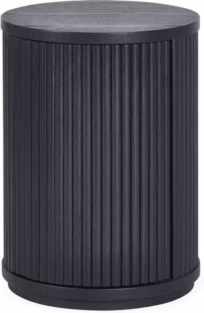 Cheshire Lauriston Fluted Side Table with Door in Black Ash – 1