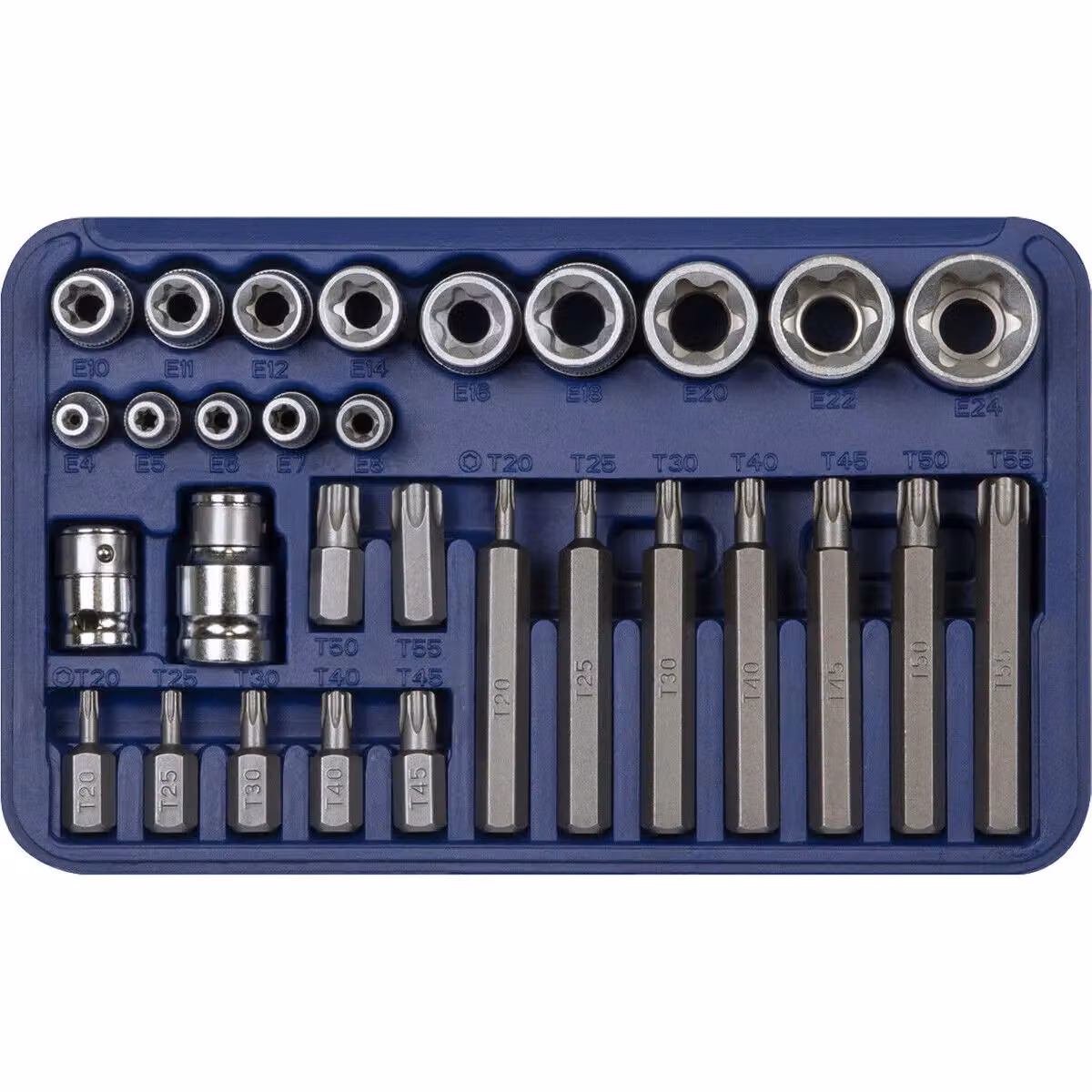 Loops 30pc TRX Star Socket and Hex Bit Set in Multicolour Chrome Vanadium and Stainless Steel – 3