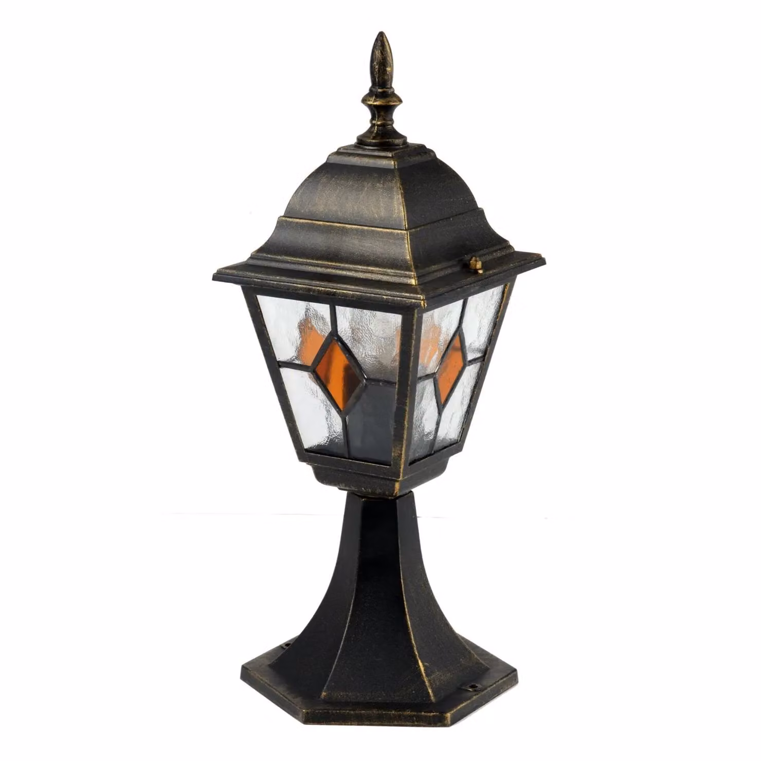 First Choice Lighting Morecambe Set of 2 Black and Brushed Gold IP44 LED Garden Post Lights – 2