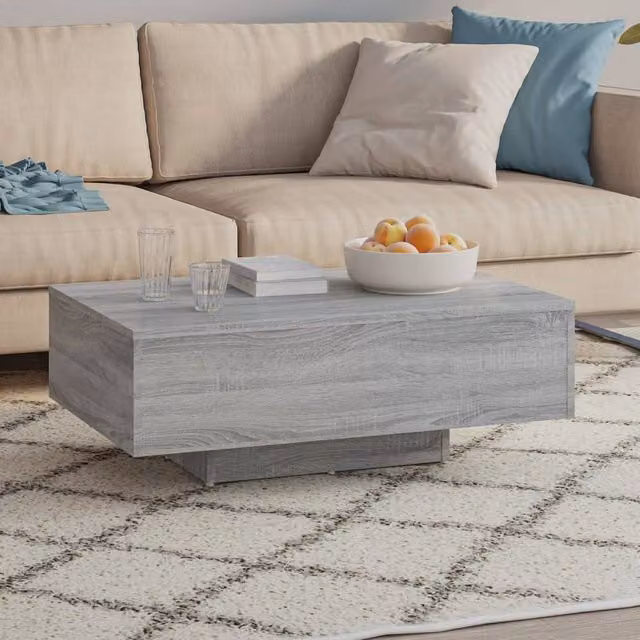 Berkfield Home Modern Grey Sonoma Coffee Table, W: 85 cm, D: 55 cm, H: 31 cm