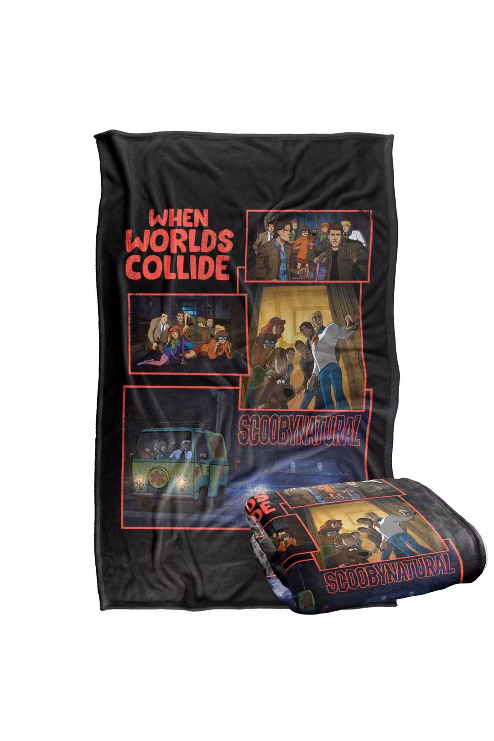 Warner Bros. Scooby-Doo Scoobynatural When Worlds Collide Extra Large Super Soft Fluffy Polyester Blanket in Multicolour and Black – 2