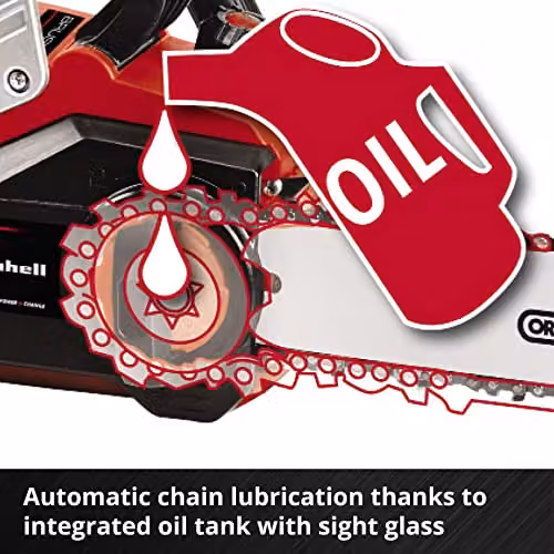 Einhell Cordless 36V PXC Chainsaw in Red with 14 Inch (35cm) Bar – 5
