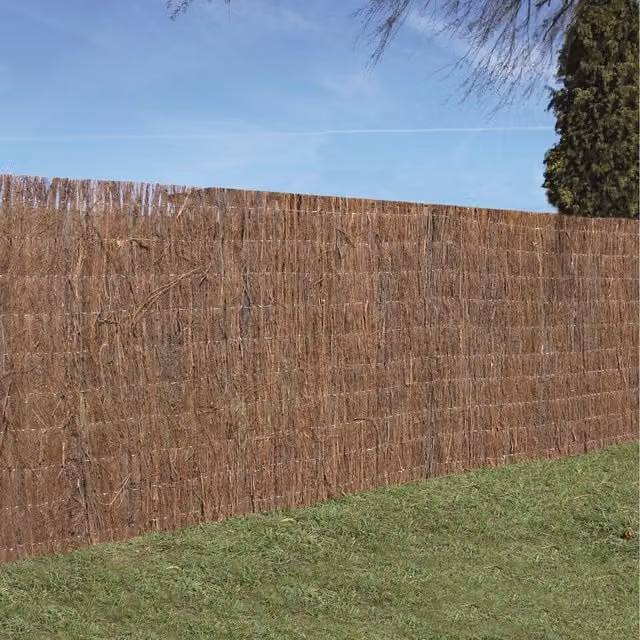 Garden Gear Woven Brushwood Thatch Screen Roll, Brown, Width: 180 cm
