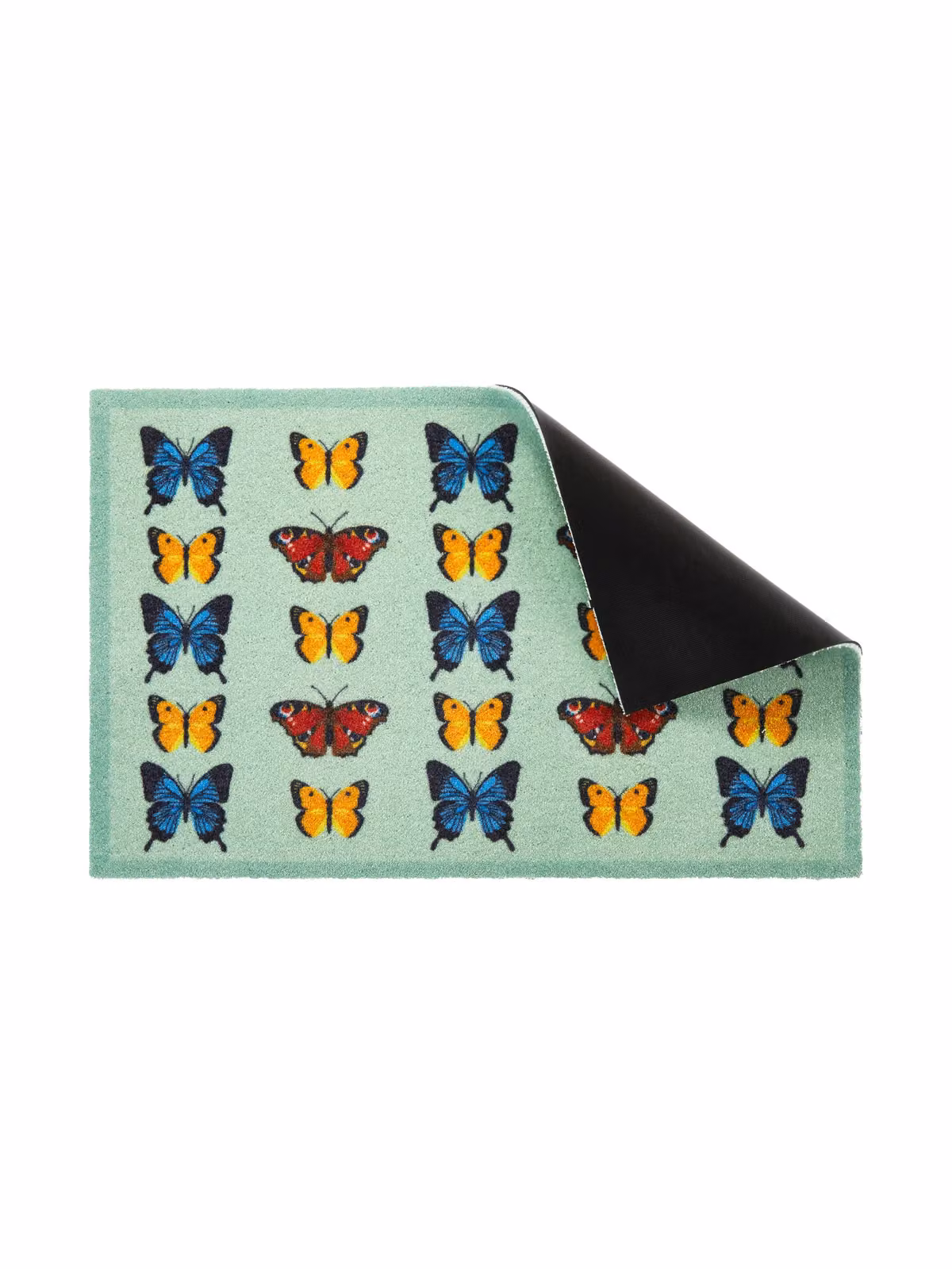 Artsy Mats Butterfly Pattern Washable Non-Slip Indoor Doormat, Light Green, W: 80 cm, D: 50 cm – 3