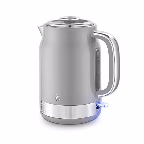 Swan Retro Jug Kettle, 1.7 l, Grey and Stainless Steel