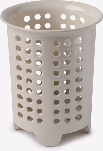 Zeal Melamine Cutlery Drainer and Utensil Pot in Beige, W/D/H: 14 x 14 x 17 cm