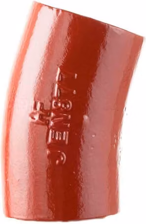 Halifax Cast Iron Soil Long Radius Bend, 22 Degree, 100mm, Red