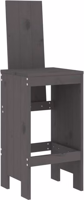 Berkfield Home Beautiful Bar Stools, 2 Pack, Grey Solid Pine Wood, W/D/H: 40 x 42 x 120 cm