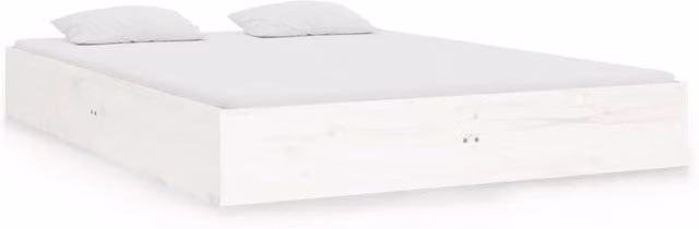 Berkfield Home White Solid Pine Wood Small Double Bed Frame W: 120 cm, D: 190 cm