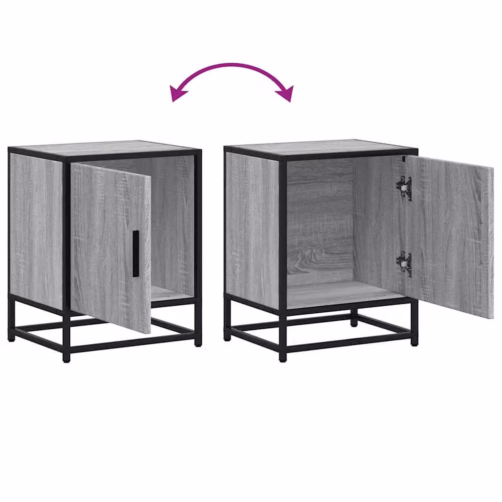 Berkfield Home Elegant Bedside Cabinet in Grey Sonoma, W/D/H: 40 x 31 x 50 cm – 5