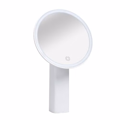 Bauer Professional 62269 Round LED Make Up Mirror, White, Wireless USB Rechargeable with Touch Screen and 3 Light Settings – 1