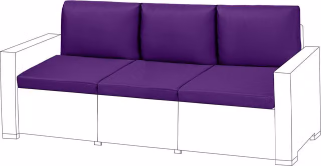 Gardenista Water Repellent Outdoor Rattan Furniture Replacement Cushion, Purple, Set of 6