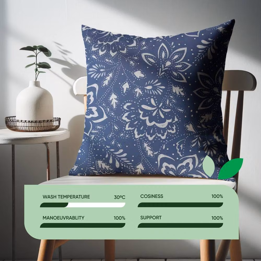 Gardenwize Hampton Floral Cushion Covers, Pack of 2, Blue, W/D/H: 45 x 45 x 0 cm – 3
