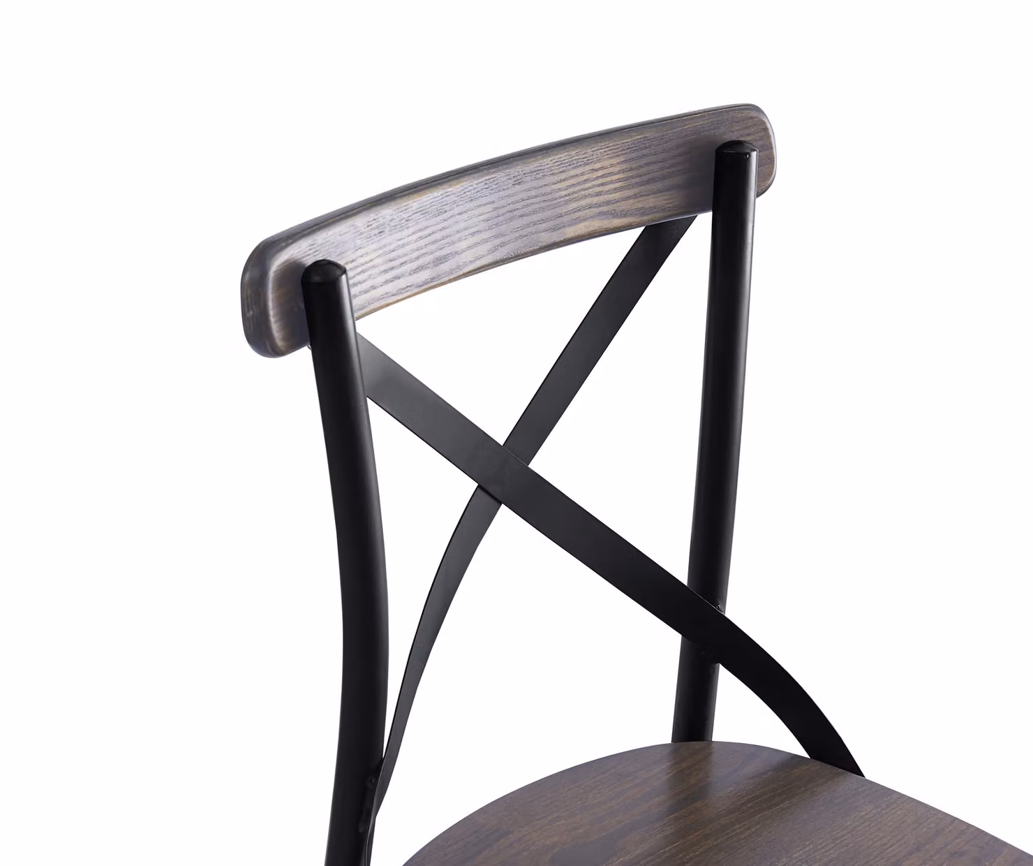 Nordlys Set of 2 Industrial Metal and Wood Dining Chairs in Grey and Black – 4