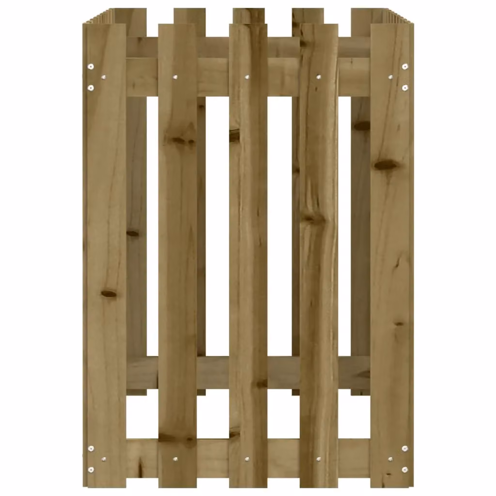 Berkfield Home Garden Raised Bed with Fence Design in Brown Impregnated Pine Wood, W/D/H: 100 x 50 x 70 cm – 3