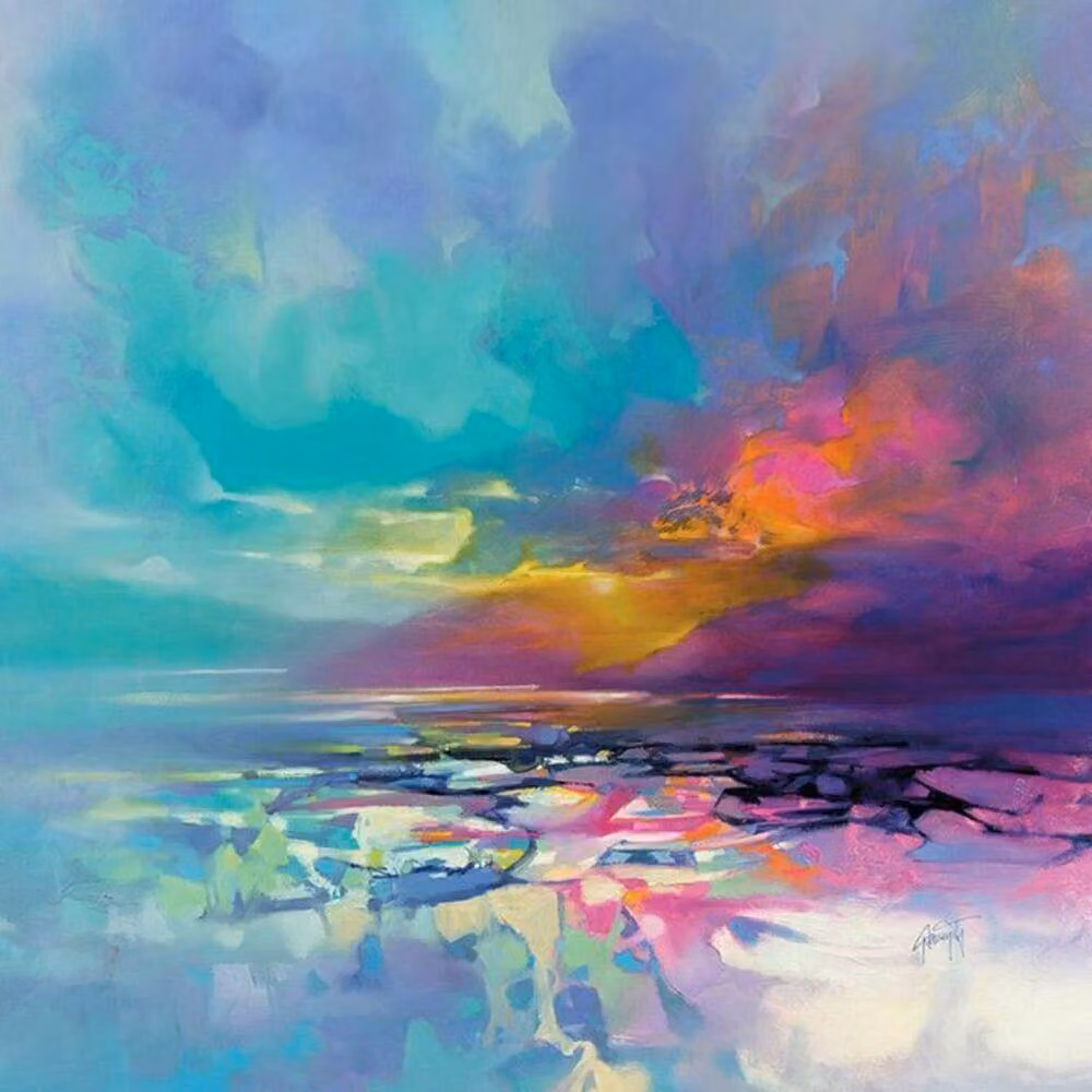 Scott Naismith Emerging Hope Multicolour Abstract Wooden Plaque W/H: 20.0 x 20.0 cm – 2