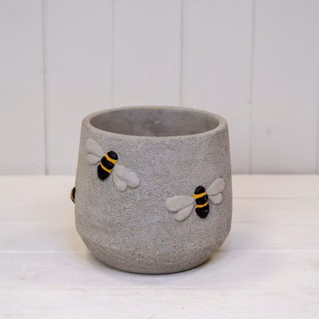 KDMD Rustic Large Grey Concrete Bee Planter