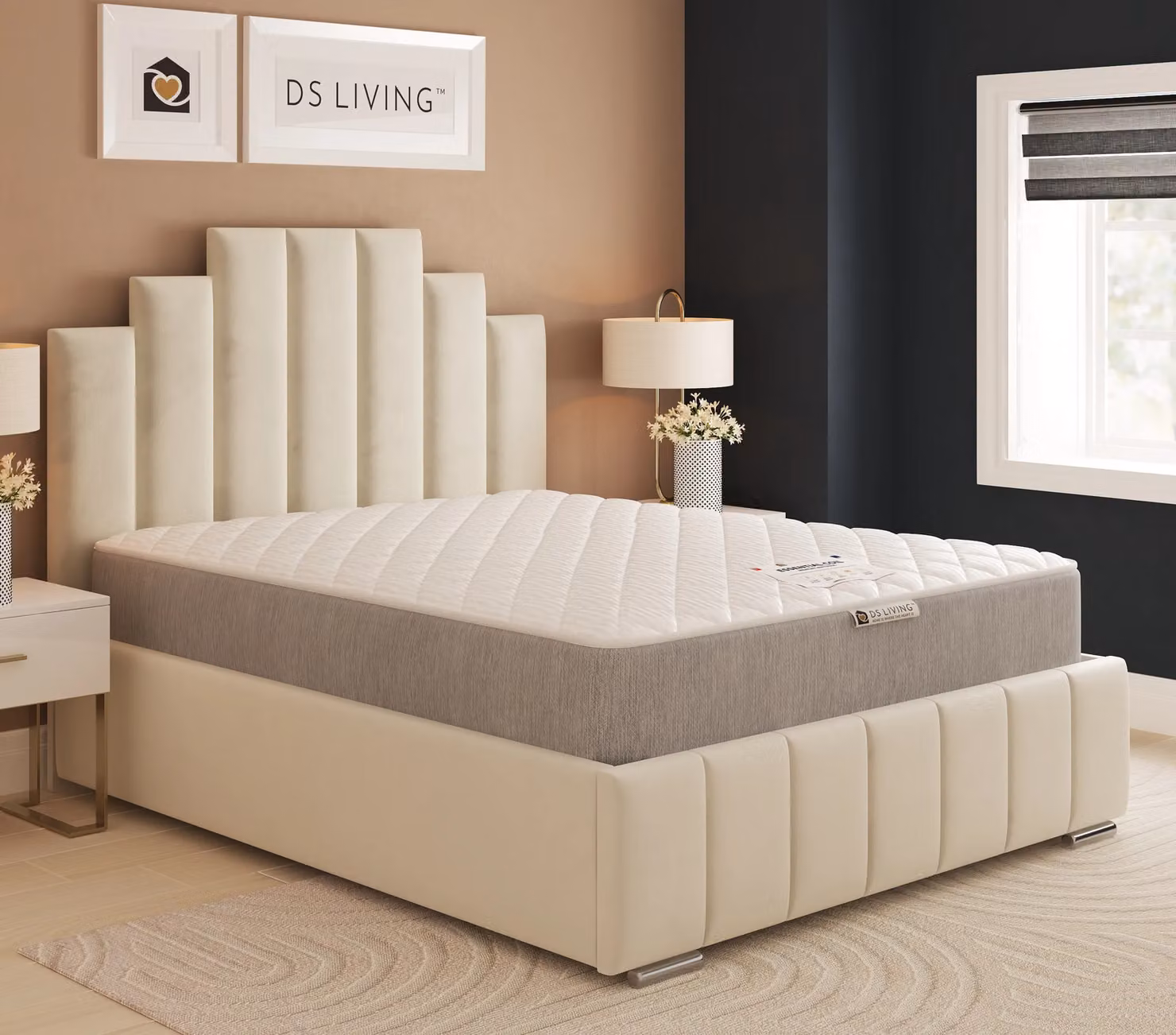 DS Living Haven Medium Memory Spring Essentials Hybrid Mattress in Grey, W/D/H: 90 x 190 cm – 4