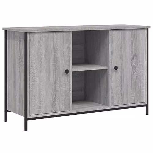 vidaXL Industrial Grey TV Cabinet with Media Compartments, W/D/H: 100 x 35 x 65 cm – 1
