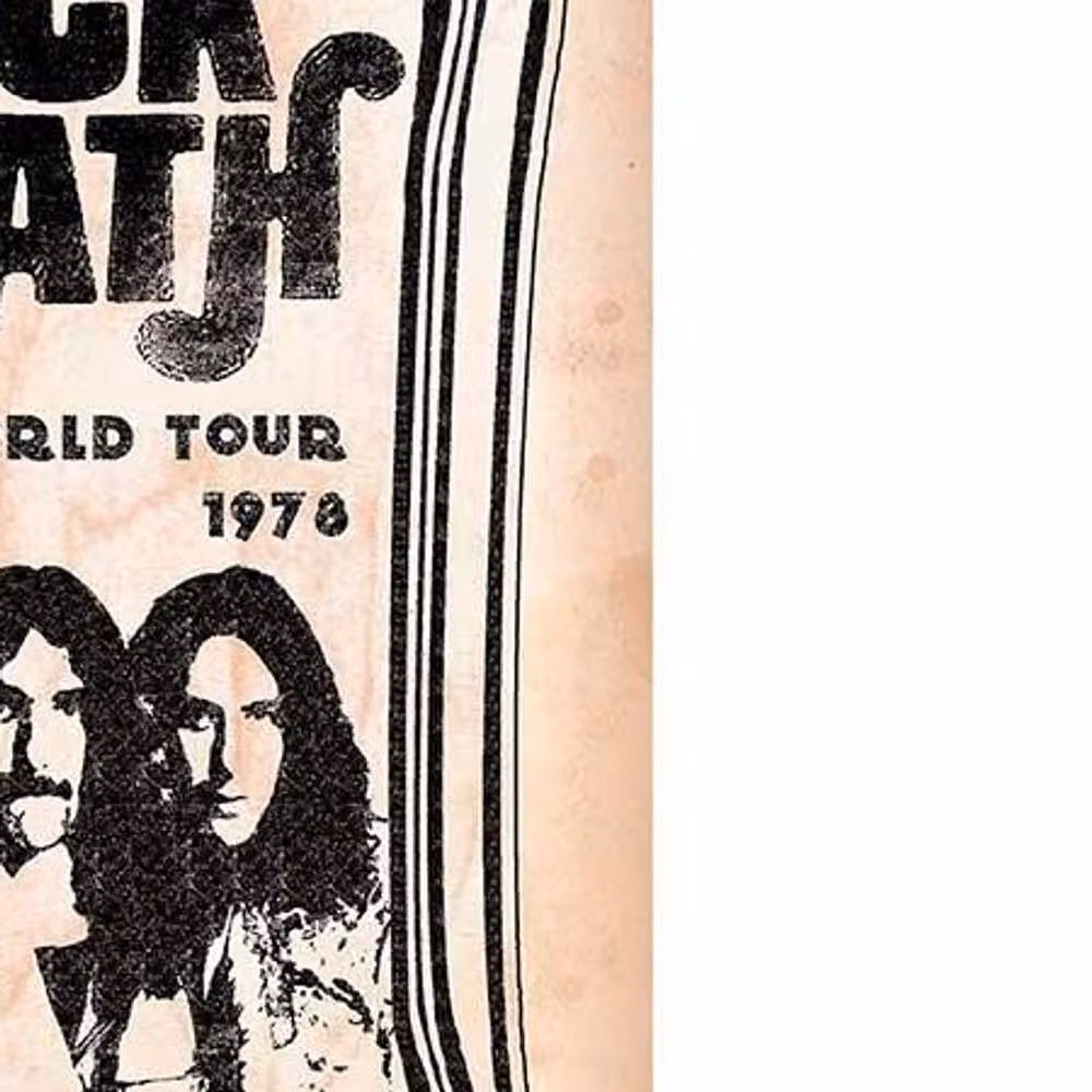 Black Sabbath World Tour 1978 Retro Textile Poster in Beige – 2