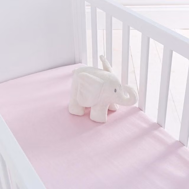 Silentnight Pack of 2 Pink Cotton Fitted Crib Sheets