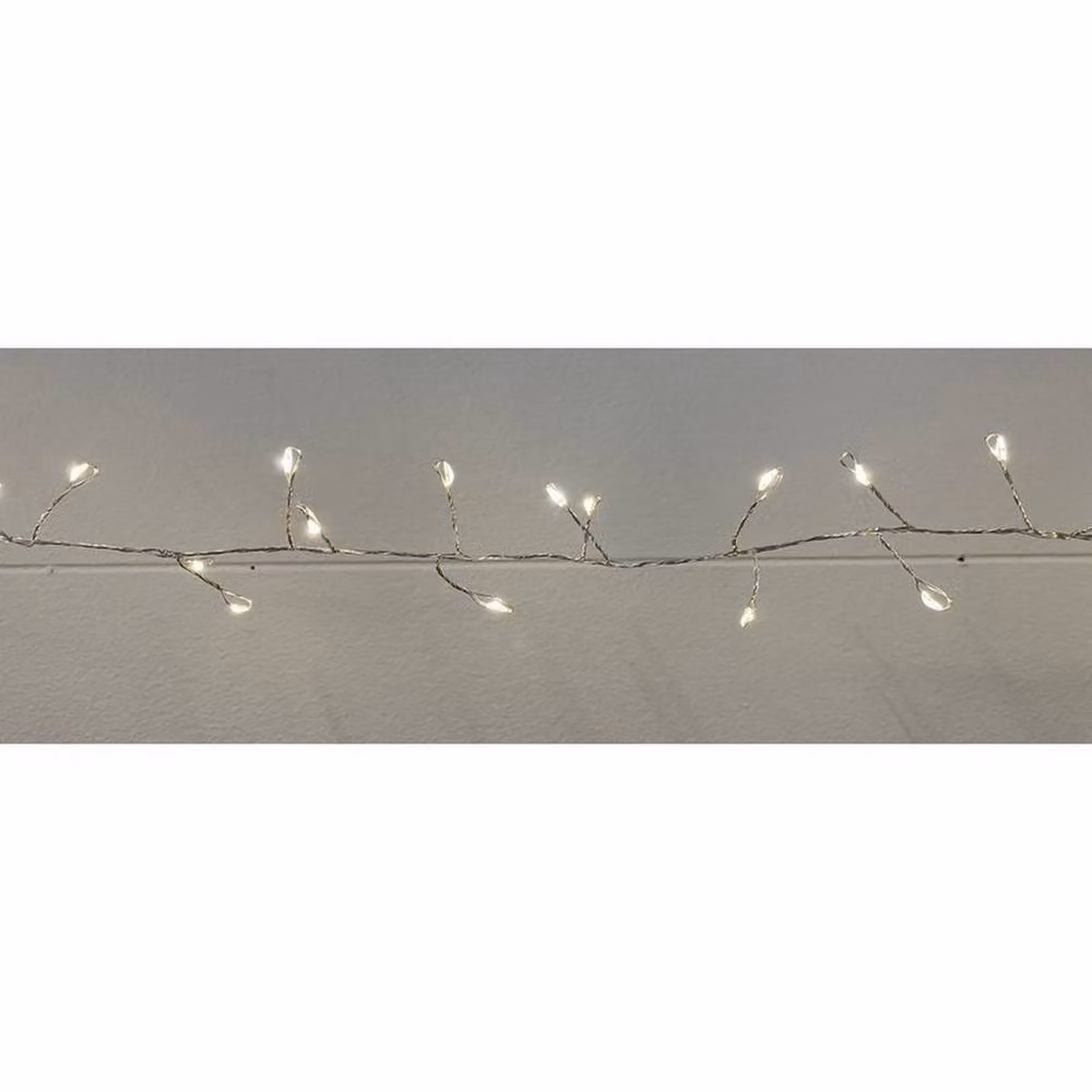 Lemon Pavilion Furniture and Decor Warm White LED Micro Cluster String Lights, White/Silver, Length: 6 m – 2