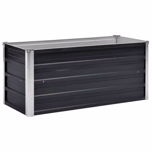 vidaXL Anthracite Galvanised Steel Raised Bed W/D/H: 100 x 40 x 45 cm