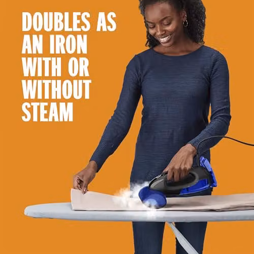 Conair 2-in-1 Handheld Clothes Steamer and Iron with 250ml Detachable Water Tank, Black/Blue, GS108U – 6