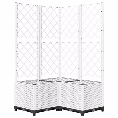 vidaXL White Plastic Garden Planter Tub, W/D/H: 80 x 80 x 136 cm