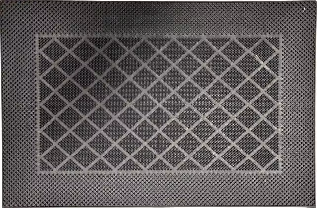 My Home Black Rectangular Rubber Pin Brushing Mat