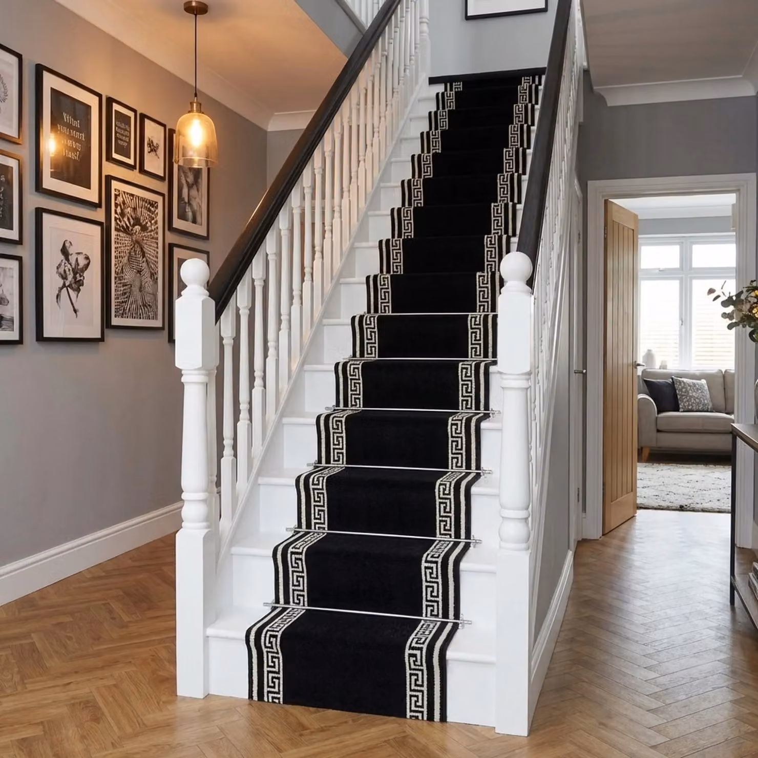 runrug Soft and Durable Stair Runner Carpet in Black, W: 80 cm, L: 720 cm – 9