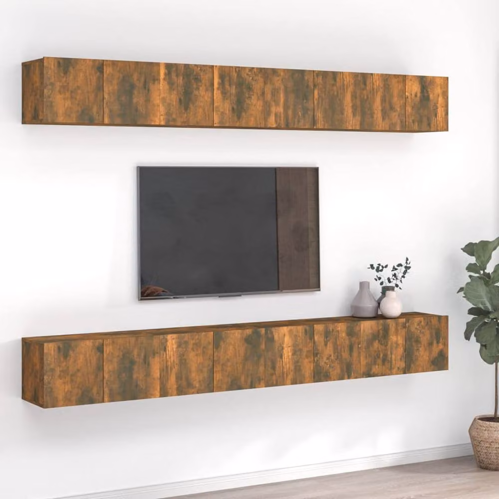 Berkfield Home 8-Piece TV Cabinet Set in Smoked Oak Brown, W/D/H: 60 x 30 x 30 cm – 2