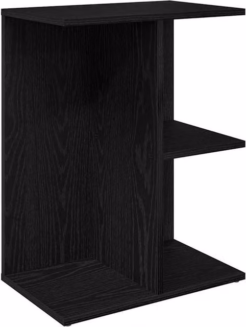 Berkfield Home Black Oak Bedside Table W: 46.5 cm, D: 29 cm, H: 61 cm