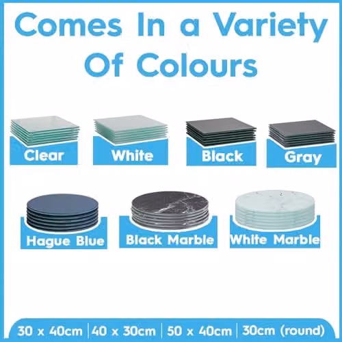 Harbour Housewares Set of 6 Round Grey Glass Placemats, Diameter: 30 cm – 4