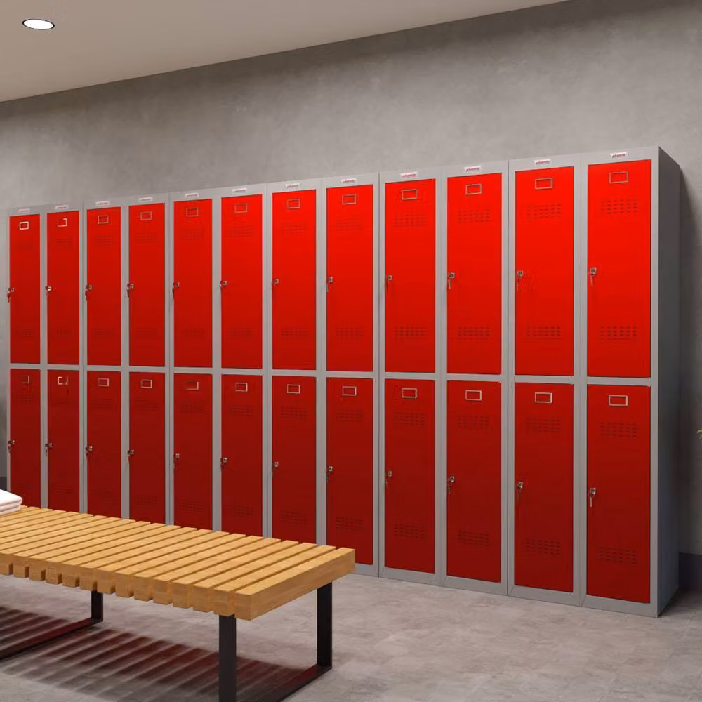 Phoenix Safe Company PL1233GRK Personal Locker in Red with Key Lock and Internal Shelves, H 180 cm x W 100 cm – 3
